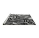 Sideview of Machine Washable Transitional Dark Gray Black Rug, wshpat694gry
