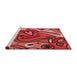 Sideview of Machine Washable Transitional Cranberry Red Rug, wshpat694rd