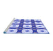 Sideview of Machine Washable Transitional Blue Orchid Blue Rug, wshpat695blu