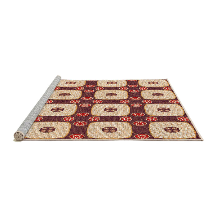 Sideview of Machine Washable Transitional Pastel Orange Rug, wshpat695org