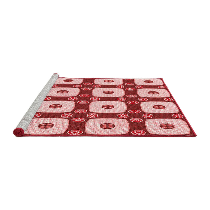 Sideview of Machine Washable Transitional Red Rug, wshpat695rd