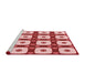 Sideview of Machine Washable Transitional Red Rug, wshpat695rd