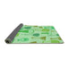 Thickness of Patterned Green Rug, pat696grn