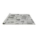 Sideview of Machine Washable Transitional Platinum Gray Rug, wshpat696gry