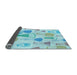 Thickness of Patterned Blue Rug, pat696lblu