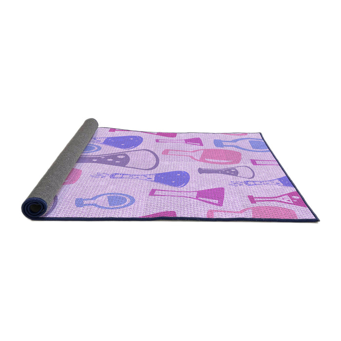Thickness of Patterned Purple Rug, pat696pur