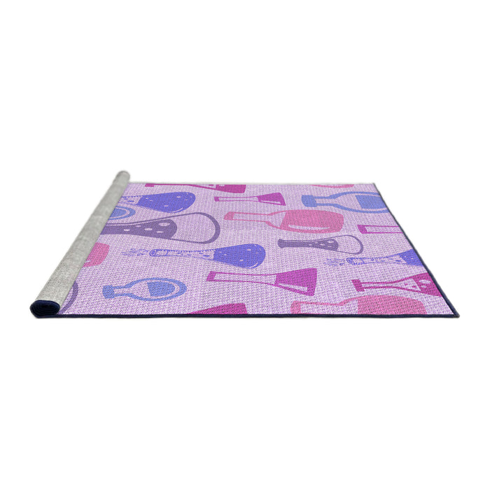 Sideview of Machine Washable Transitional Purple Rug, wshpat696pur