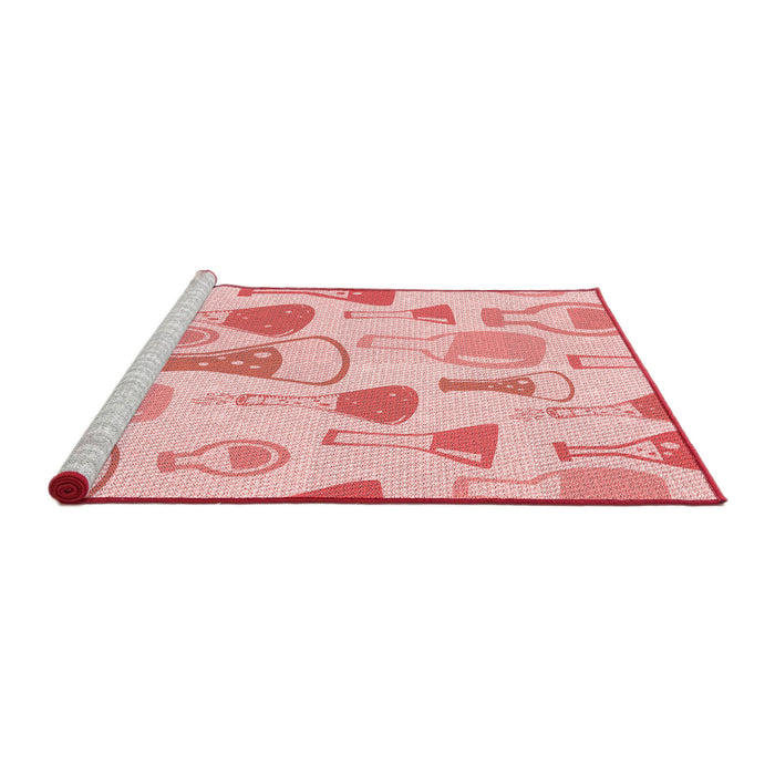 Sideview of Machine Washable Transitional Light Red Pink Rug, wshpat696rd