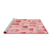 Sideview of Machine Washable Transitional Light Red Pink Rug, wshpat696rd