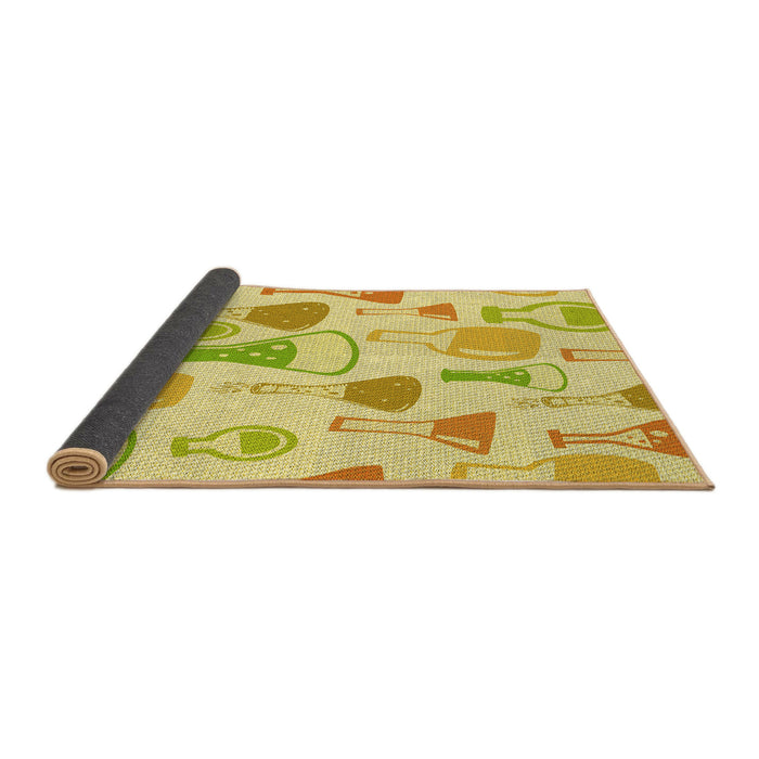 Thickness of Patterned Orange Gold Rug, pat696yw