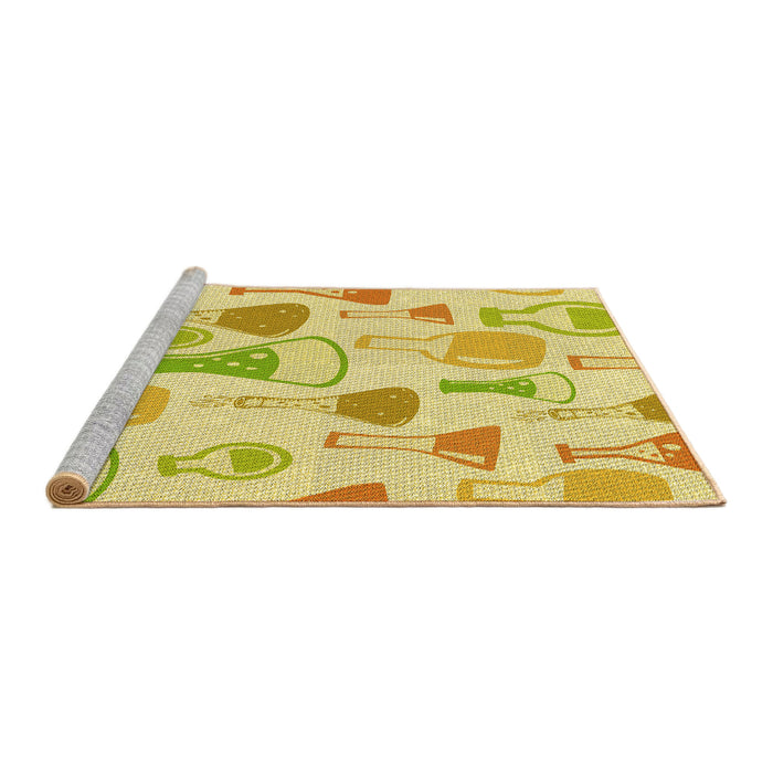 Sideview of Machine Washable Transitional Orange Gold Rug, wshpat696yw