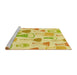 Sideview of Machine Washable Transitional Orange Gold Rug, wshpat696yw