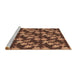 Sideview of Machine Washable Transitional Orange Rug, wshpat697brn