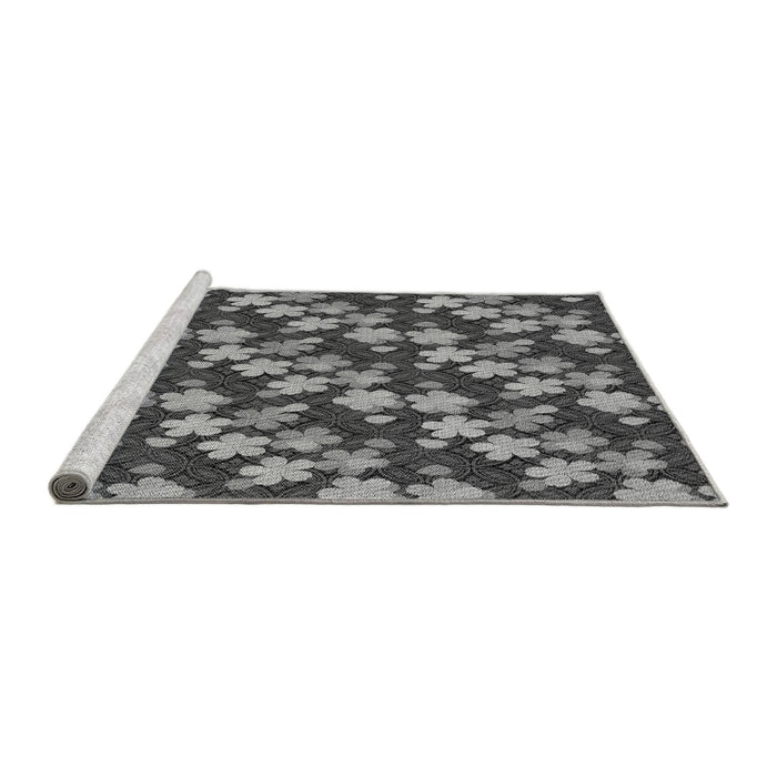 Sideview of Machine Washable Transitional Dark Gray Rug, wshpat697gry