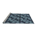 Sideview of Machine Washable Transitional Koi Blue Rug, wshpat697lblu