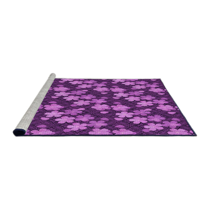 Sideview of Machine Washable Transitional Dark Magenta Purple Rug, wshpat697pur