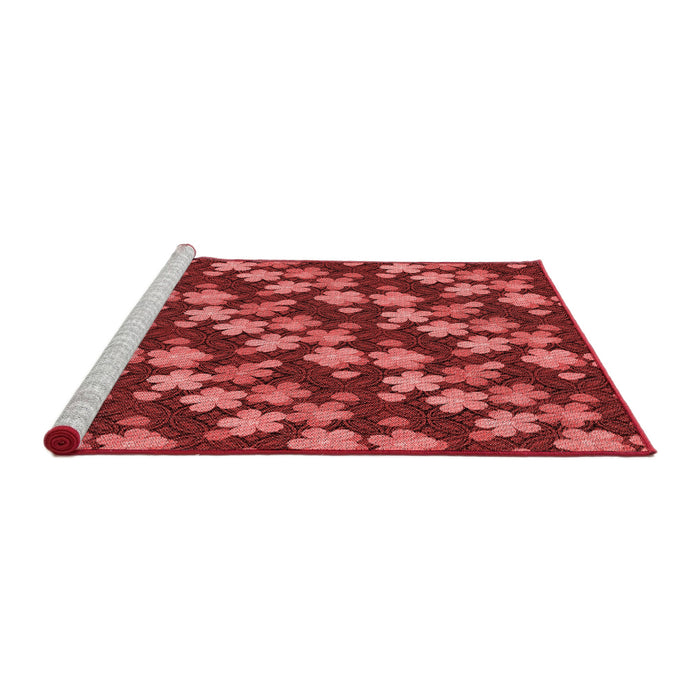 Sideview of Machine Washable Transitional Red Rug, wshpat697rd