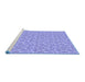 Sideview of Machine Washable Transitional Light Slate Blue Rug, wshpat698blu