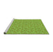 Sideview of Machine Washable Transitional Yellow Green Rug, wshpat698grn