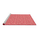 Sideview of Machine Washable Transitional Ruby Red Rug, wshpat698rd