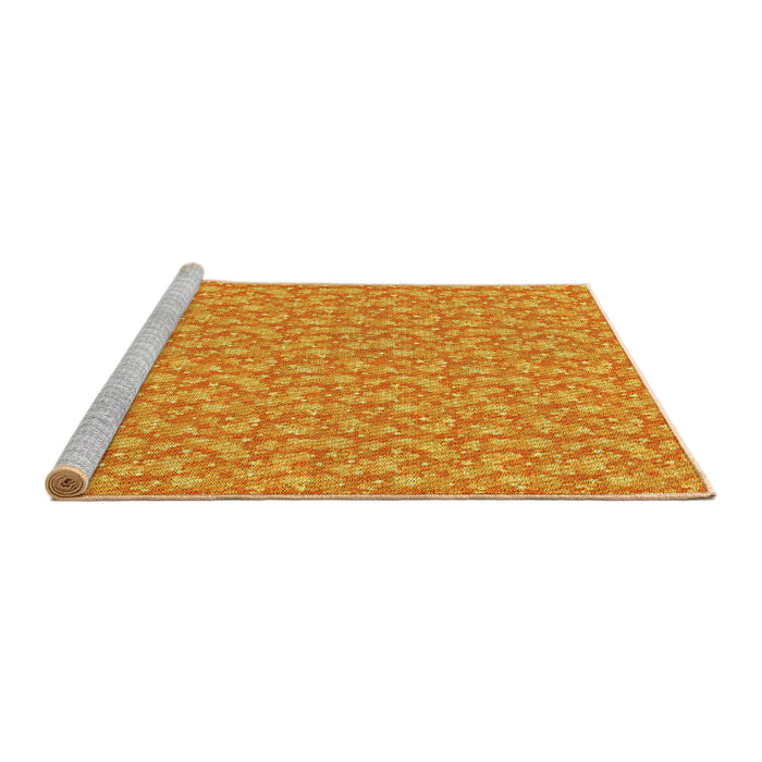 Sideview of Machine Washable Transitional Orange Red Orange Rug, wshpat698yw