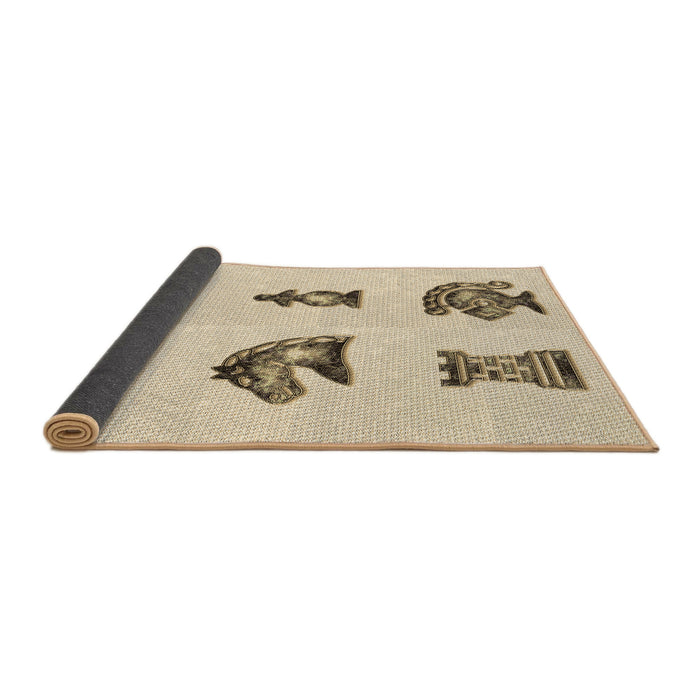 Thickness of Patterned Wheat Beige Rug, pat699brn