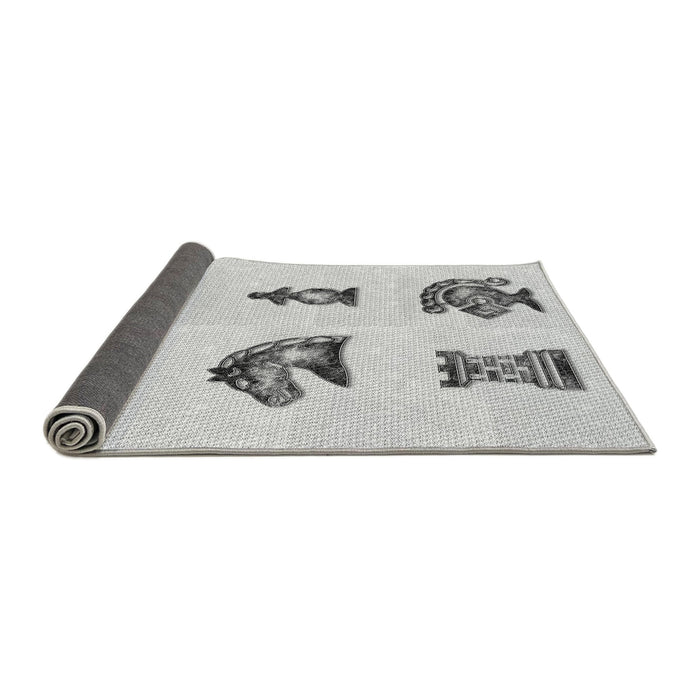 Thickness of Patterned Platinum Gray Rug, pat699gry