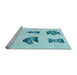 Sideview of Machine Washable Transitional Electric Blue Rug, wshpat699lblu