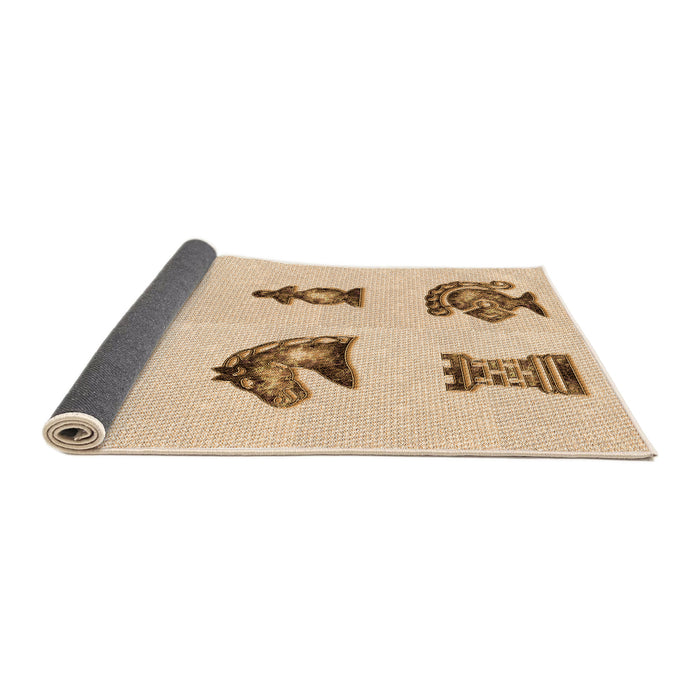 Thickness of Patterned Bronze Brown Rug, pat699org