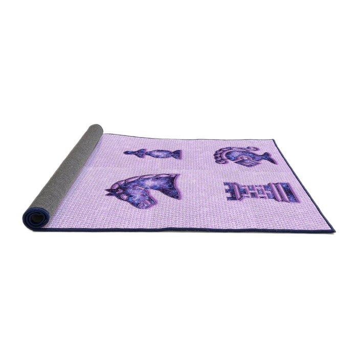 Thickness of Patterned Purple Rug, pat699pur