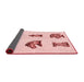 Thickness of Patterned Light Rose Pink Rug, pat699rd