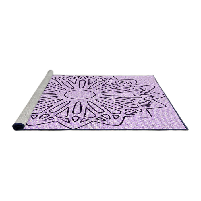 Sideview of Machine Washable Transitional Lilac Purple Rug, wshpat7pur