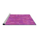 Machine Washable Transitional Fuchsia Magenta Purple Rug in a Bedroom, wshpat70pur