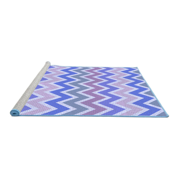 Sideview of Machine Washable Transitional Periwinkle Purple Rug, wshpat700blu