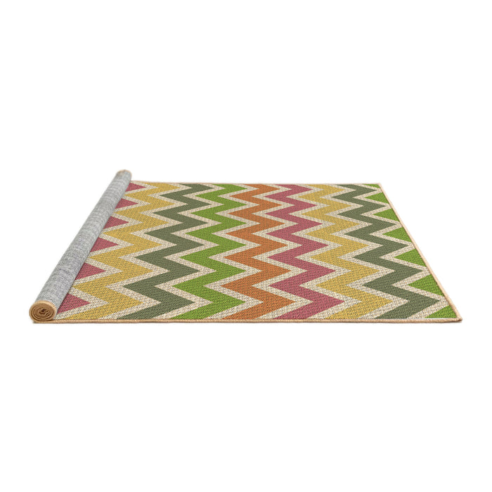 Sideview of Machine Washable Transitional Brown Gold Rug, wshpat700brn