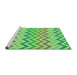 Sideview of Machine Washable Transitional Jade Green Rug, wshpat700grn