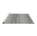 Sideview of Machine Washable Transitional Platinum Silver Gray Rug, wshpat700gry