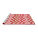 Sideview of Machine Washable Transitional Pastel Pink Rug, wshpat700rd