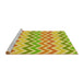 Sideview of Machine Washable Transitional Green Rug, wshpat700yw