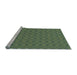 Sideview of Machine Washable Transitional Green Rug, wshpat701lblu