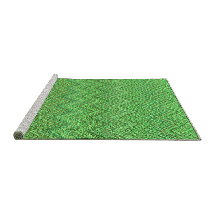 Sideview of Machine Washable Transitional Dark Lime Green Rug, wshpat703grn