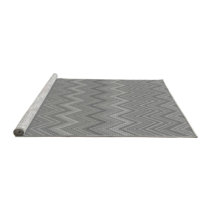 Sideview of Machine Washable Transitional Silver Gray Rug, wshpat703gry