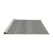 Sideview of Machine Washable Transitional Silver Gray Rug, wshpat703gry