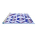 Sideview of Machine Washable Transitional Blue Rug, wshpat705blu