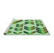 Sideview of Machine Washable Transitional Green Rug, wshpat705grn
