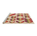 Sideview of Machine Washable Transitional Deep Peach Orange Rug, wshpat705org