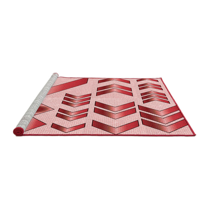 Sideview of Machine Washable Transitional Red Rug, wshpat705rd