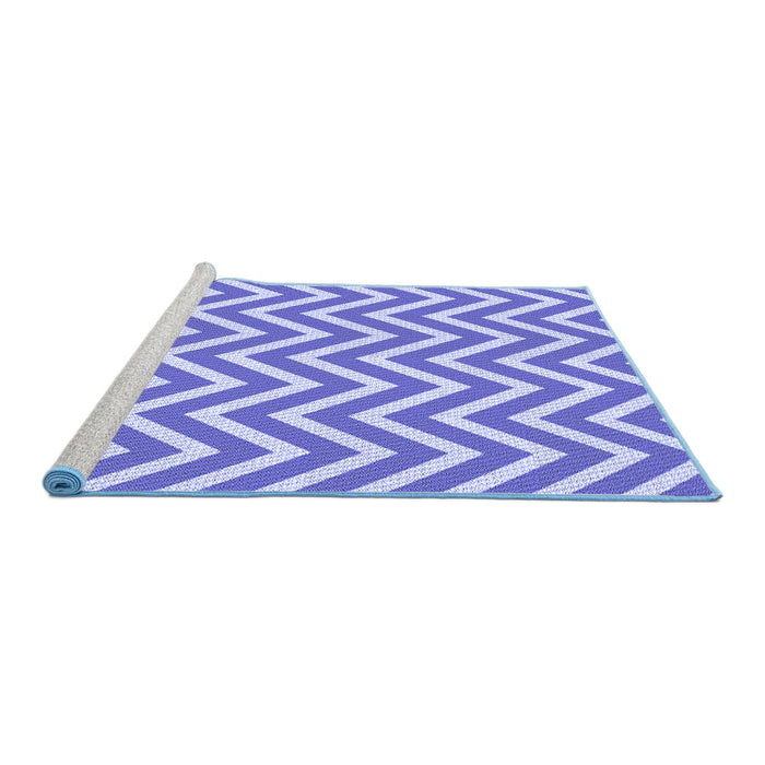 Sideview of Machine Washable Transitional Periwinkle Purple Rug, wshpat706blu