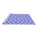 Sideview of Machine Washable Transitional Periwinkle Purple Rug, wshpat706blu