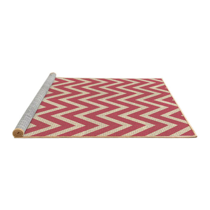 Sideview of Machine Washable Transitional Crimson Red Rug, wshpat706brn